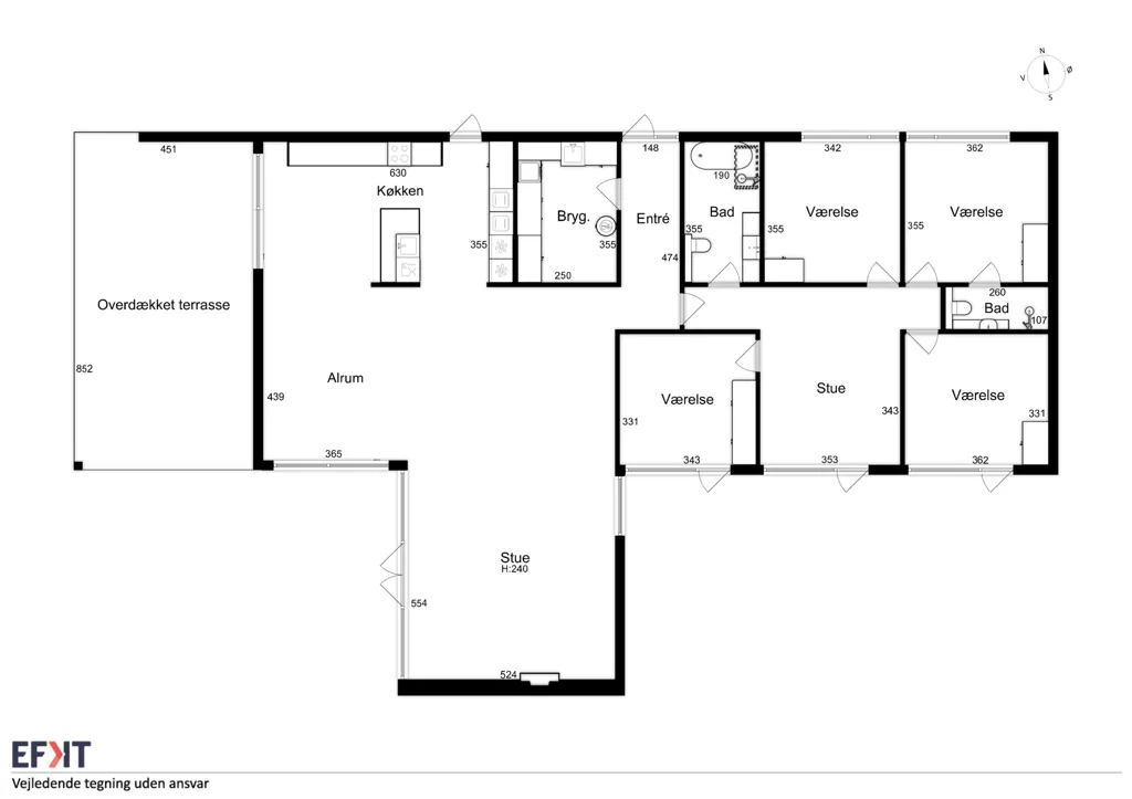 Floor Plan - Modernised Johan Christensen Villa in Hareskovby