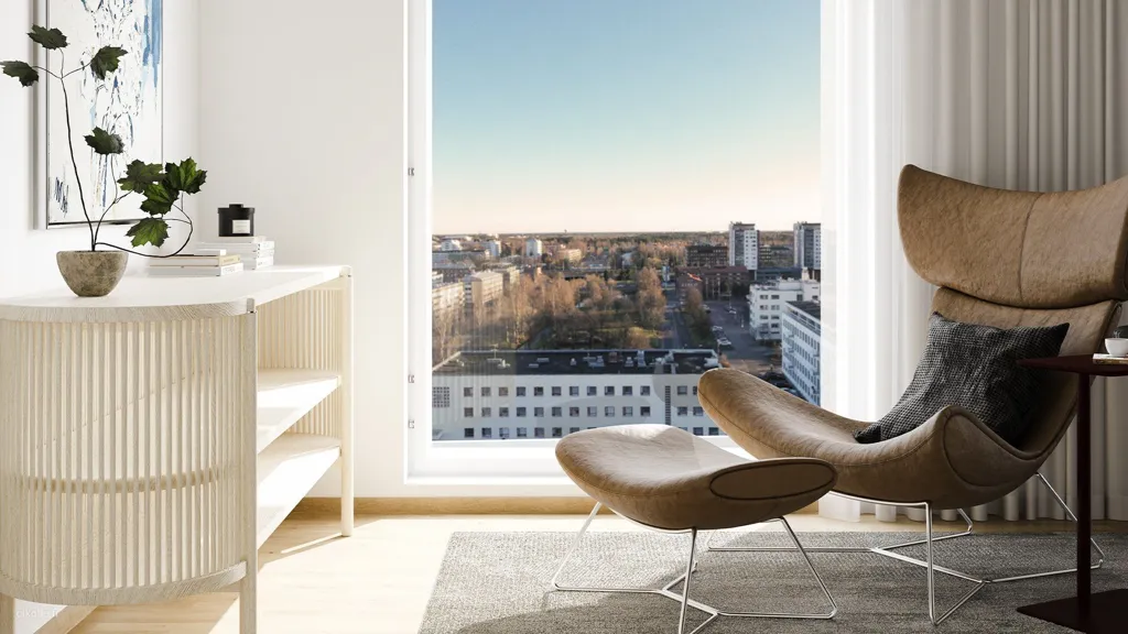 Elutuba - Modern Apartment with Balcony in Oulu Centre