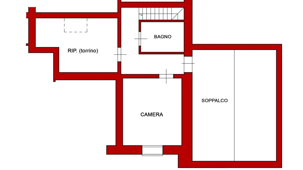 Floor Plan - Restored Apartment with Terraces in La Puzzolente