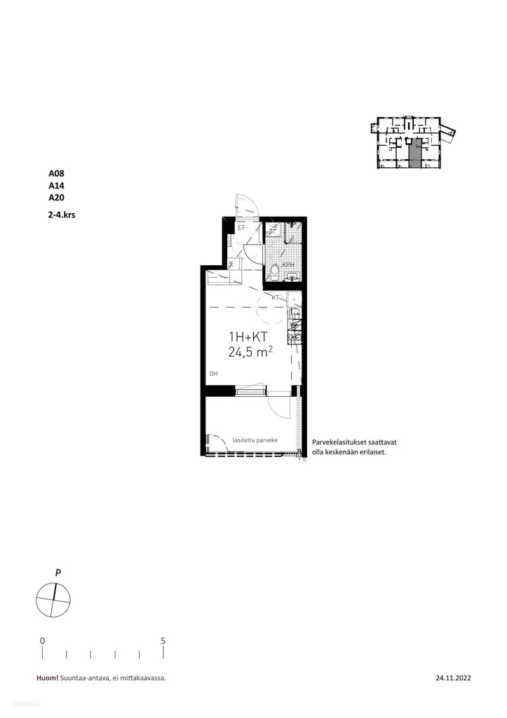 Plan - Modern Studio with South-Facing Terrace in Aviapolis