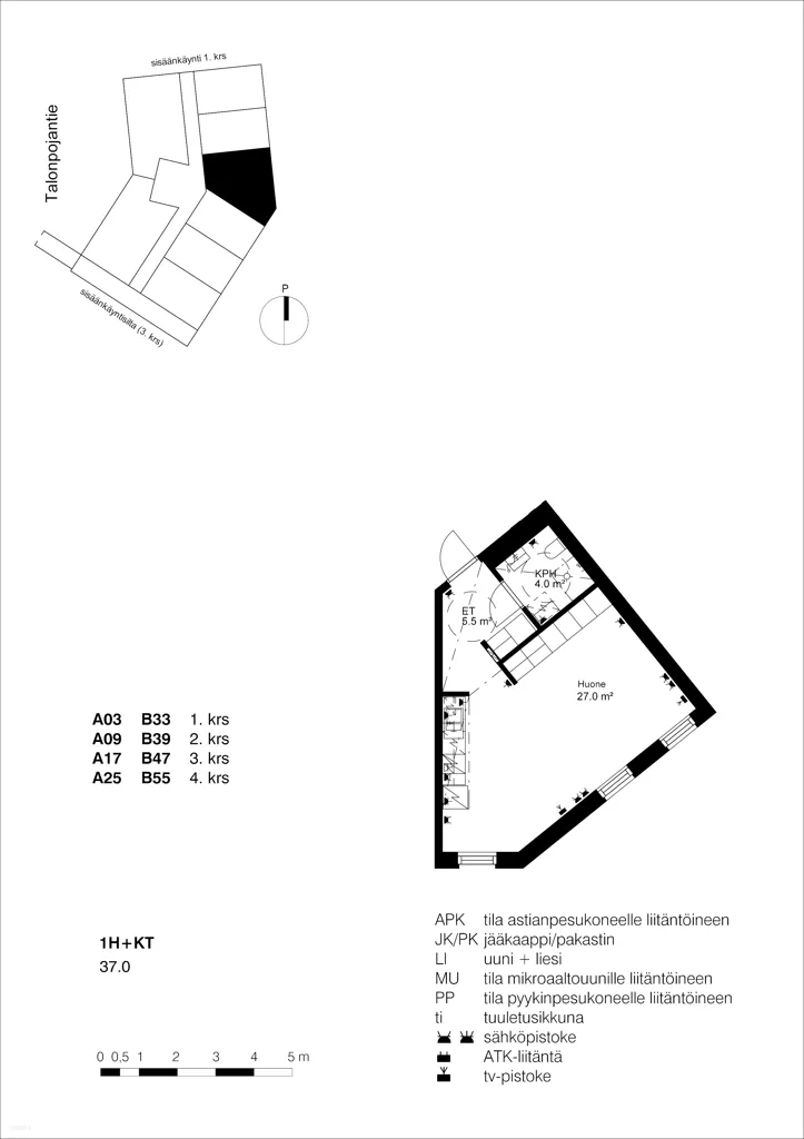 Plan - Student Apartment with Lift in Viikki, Helsinki