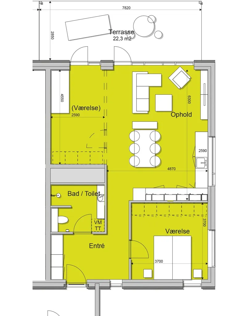3-toaline korter asukohas Vejle