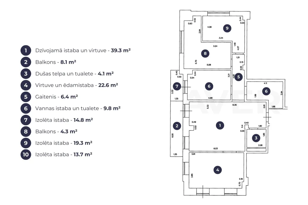 Plan - Renovated Apartment with Panoramic View in Torņakalns