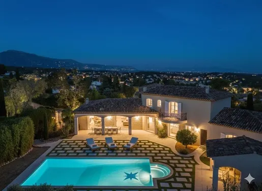 Vista aerea - Renovated Villa with Pool in Valbonne