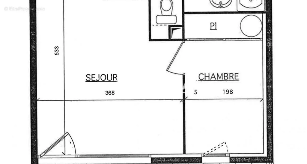 Plan - Appartement T2 avec Terrasse dans Résidence Calme