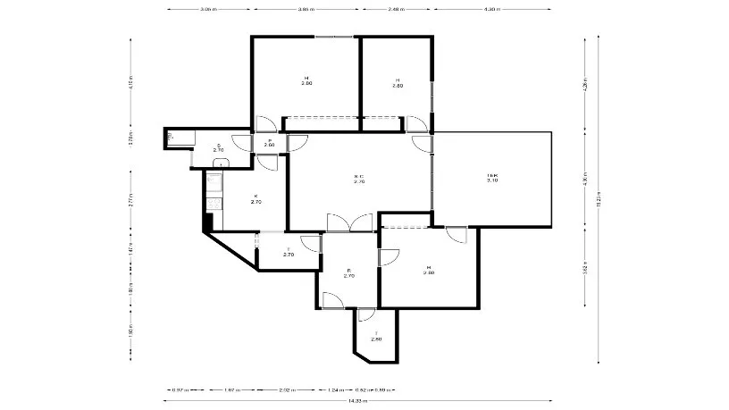 Plan - Spacious Flat in Oviedo City Centre