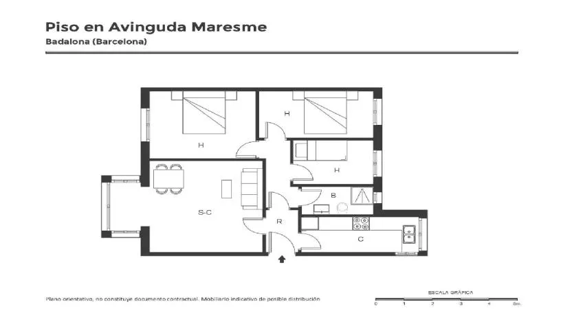 3 magamistoaga korter asukohas Badalona