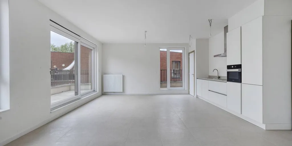 Cuisine - Appartement avec vue parc à Boom