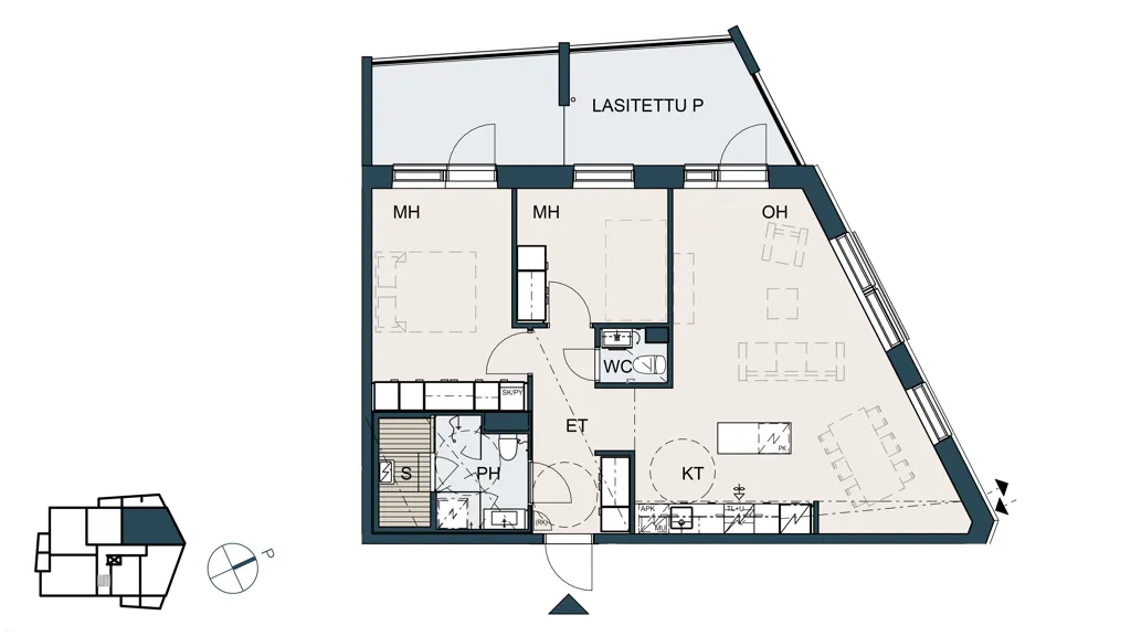 Planimetria - New A-Grade Energy Flat with Sauna in Kerava