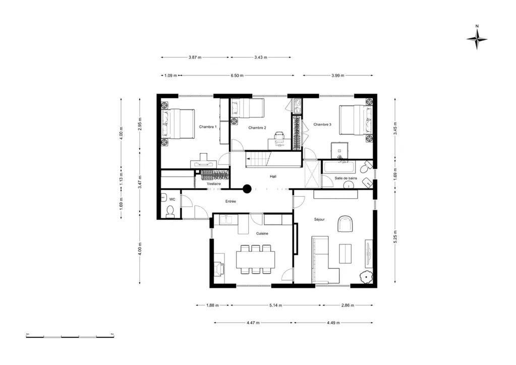 Plan - Villa 4 Façades à Restaurer à Filot