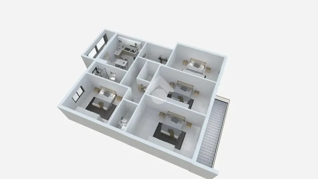 Plan - 4-Bedroom Apartment with Balcony in Palermo