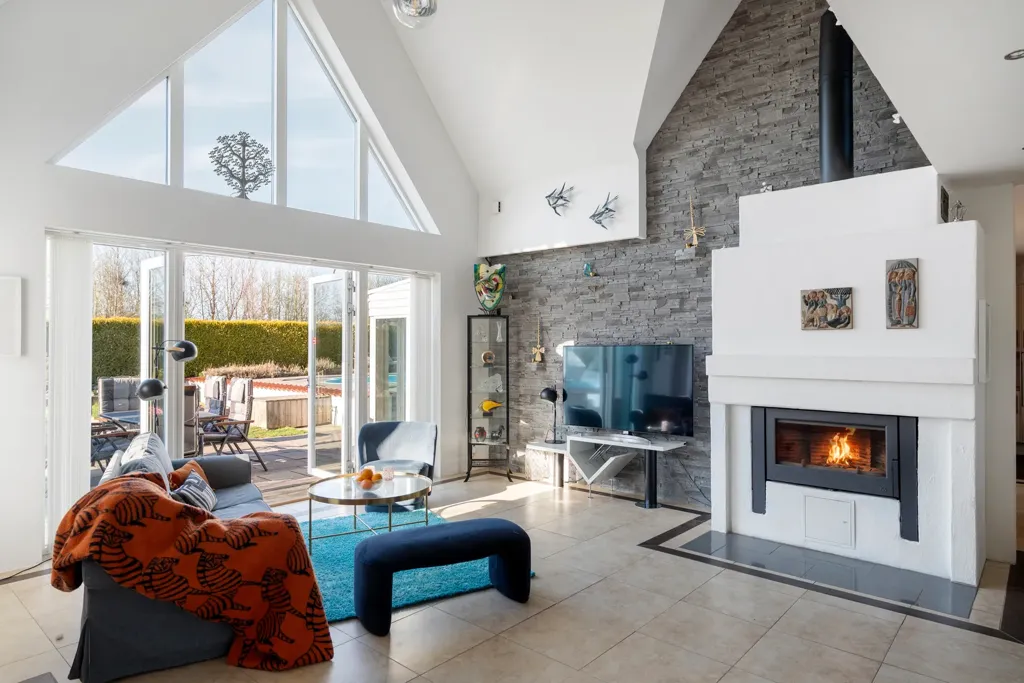 Living Room - Stonework Villa with Pool in Skegrie