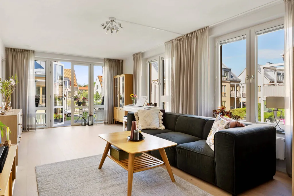 Séjour - Modern Flat with Slottspark View in Djursholm