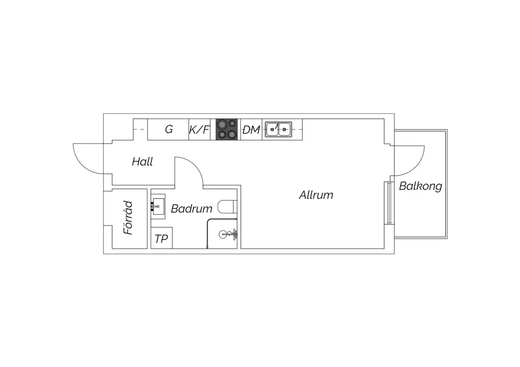 Plan - Modern Flat with Glass Balcony in Hägerneholm