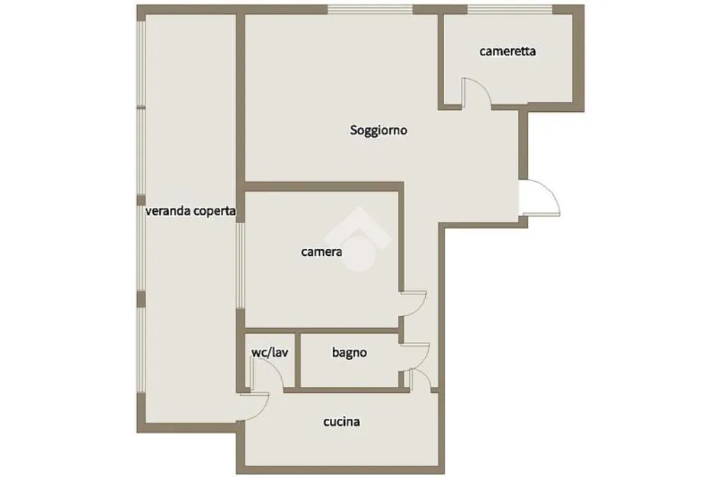 Plaan - Three-Bedroom Flat with Balcony in Palermo