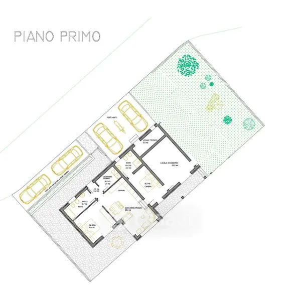 Planimetria - Trilocale with Private Garden in Bee