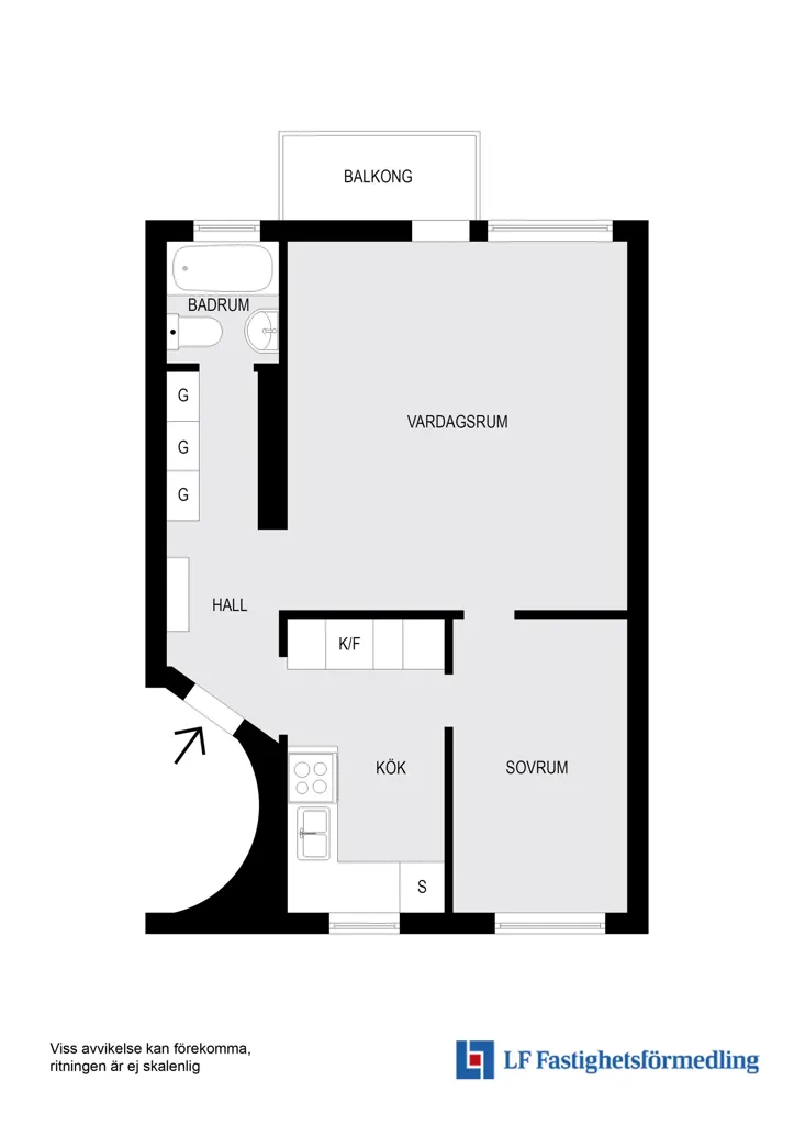 Planimetria - Charming Two-Bedroom Flat with Balcony in Stockholm