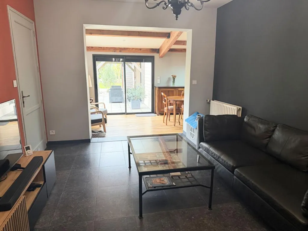 Séjour - Maison Rénovée avec Piscine à Ambleteuse