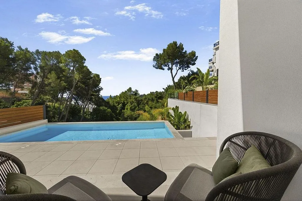 Piscina - Villa con piscina y vistas al mar en Sant Agustí