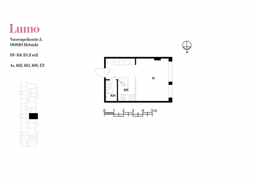 Floor Plan - Compact Flat with Sauna in Roihuvuori, Helsinki