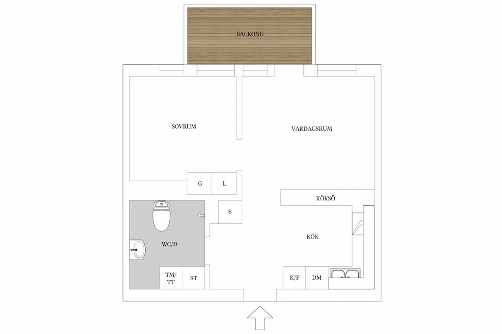 Plan - Modern Flat with Balcony in Västerläge