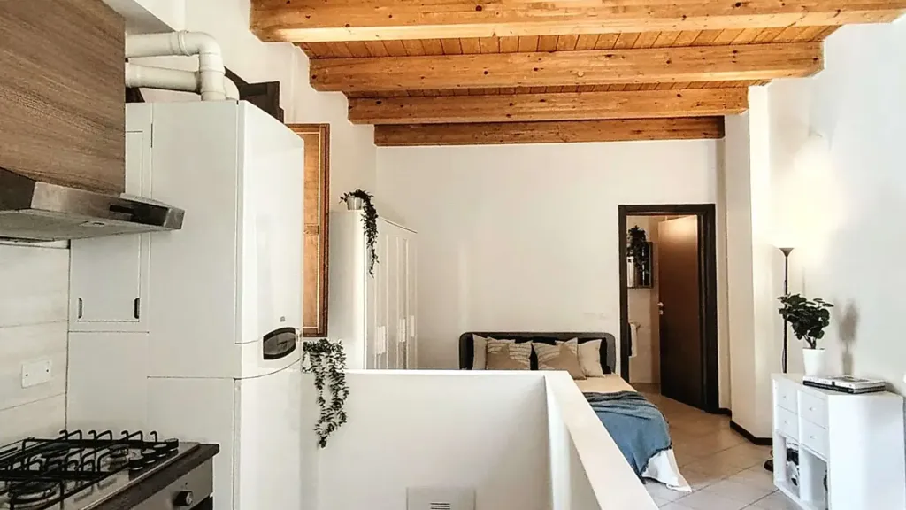 Köök - Studio with Private Courtyard in Cento