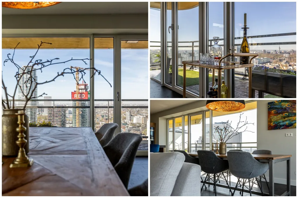 Dining Room - Apartment with Skyline View on 27th Floor in Rotterdam