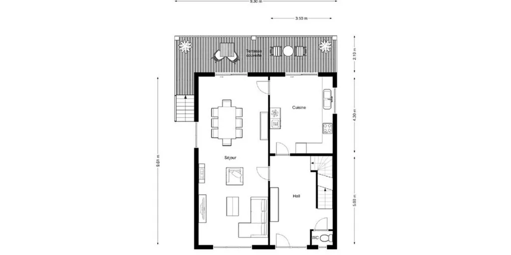 Plan - Maison Charmante avec Terrasse à Barvaux-sur-Ourthe