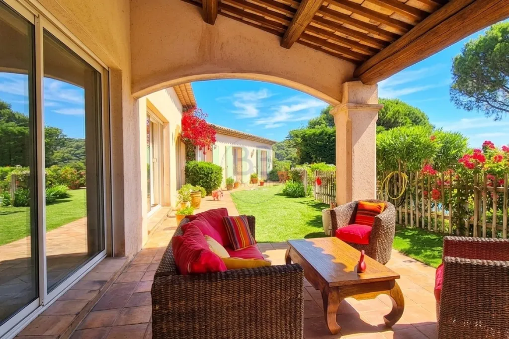 Terrace - Villa with Sea View and Pool in Sainte-Maxime