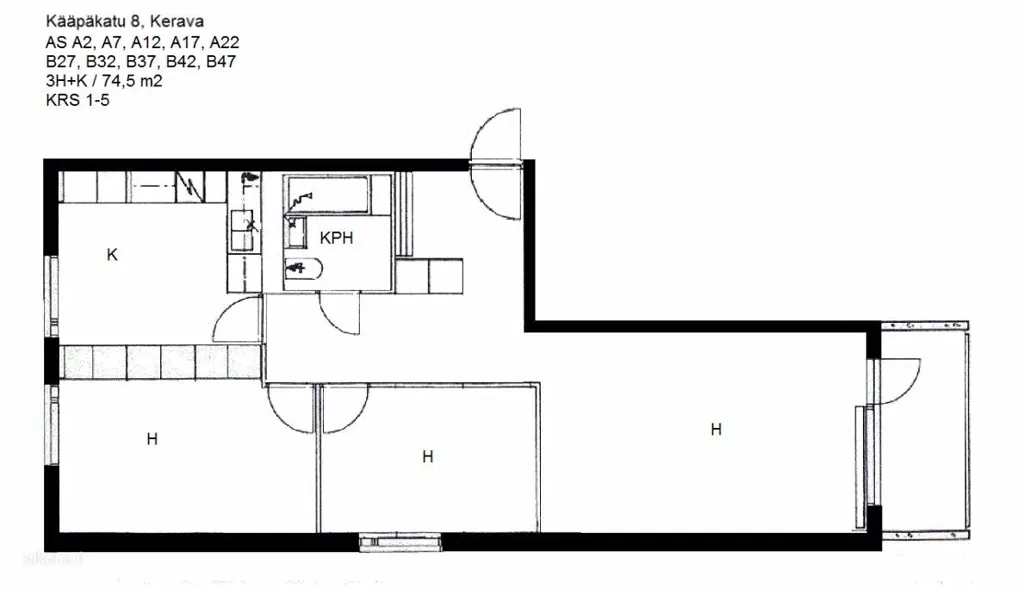 Plan - Spacious Apartment with Balcony in Kannisto, Kerava