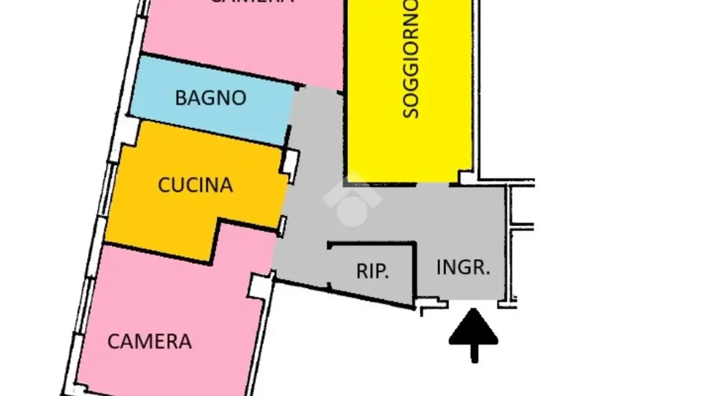 Plaan - Trilocale with High Ceilings in Rome