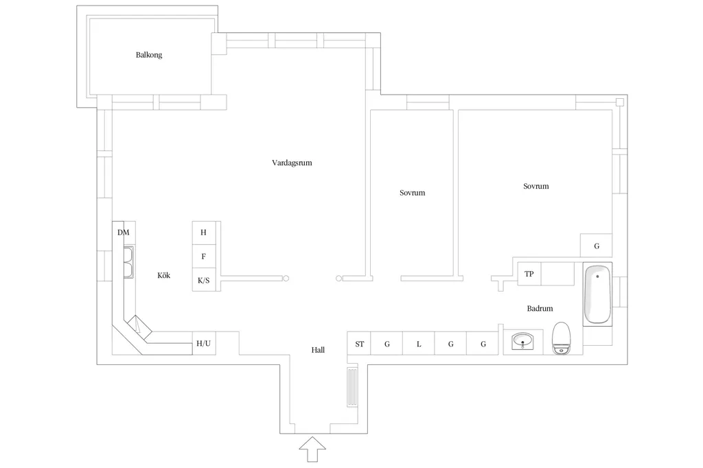 Plan - Senior-Friendly Flat with Carport in Båstad
