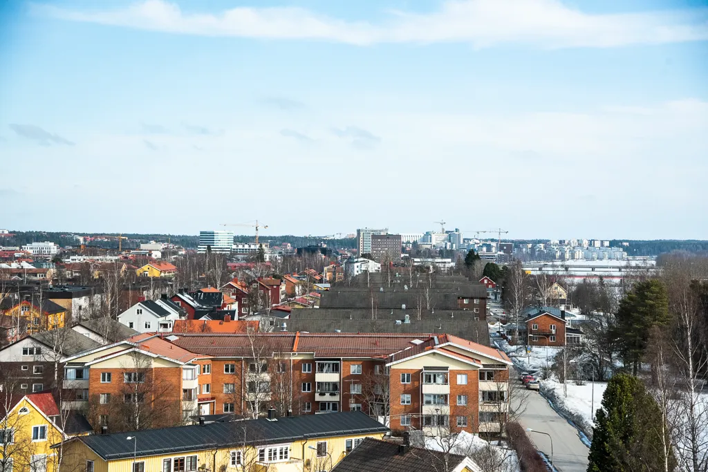 Vue aérienne - Apartment with Garden and River View in Västerbotten