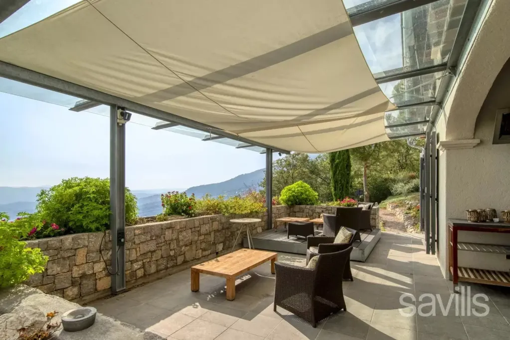 Terrace - Villa with Panoramic Sea Views in Valbonne