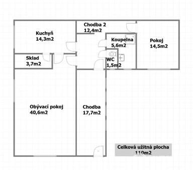 Floor Plan - House with Development Potential in Hlízov
