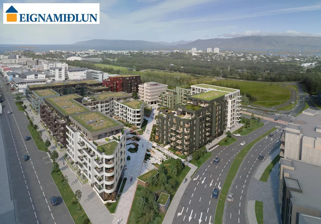 Õhuvaade - New Apartment with Elevator in Laugardalur