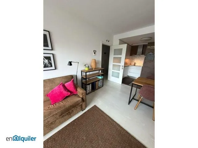 Living Room - Furnished Apartment with River View in Donostia
