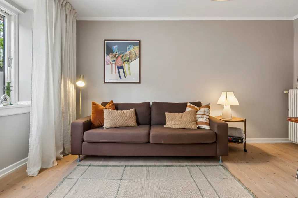 Living Room - Apartment with Brick Facade in Copenhagen N