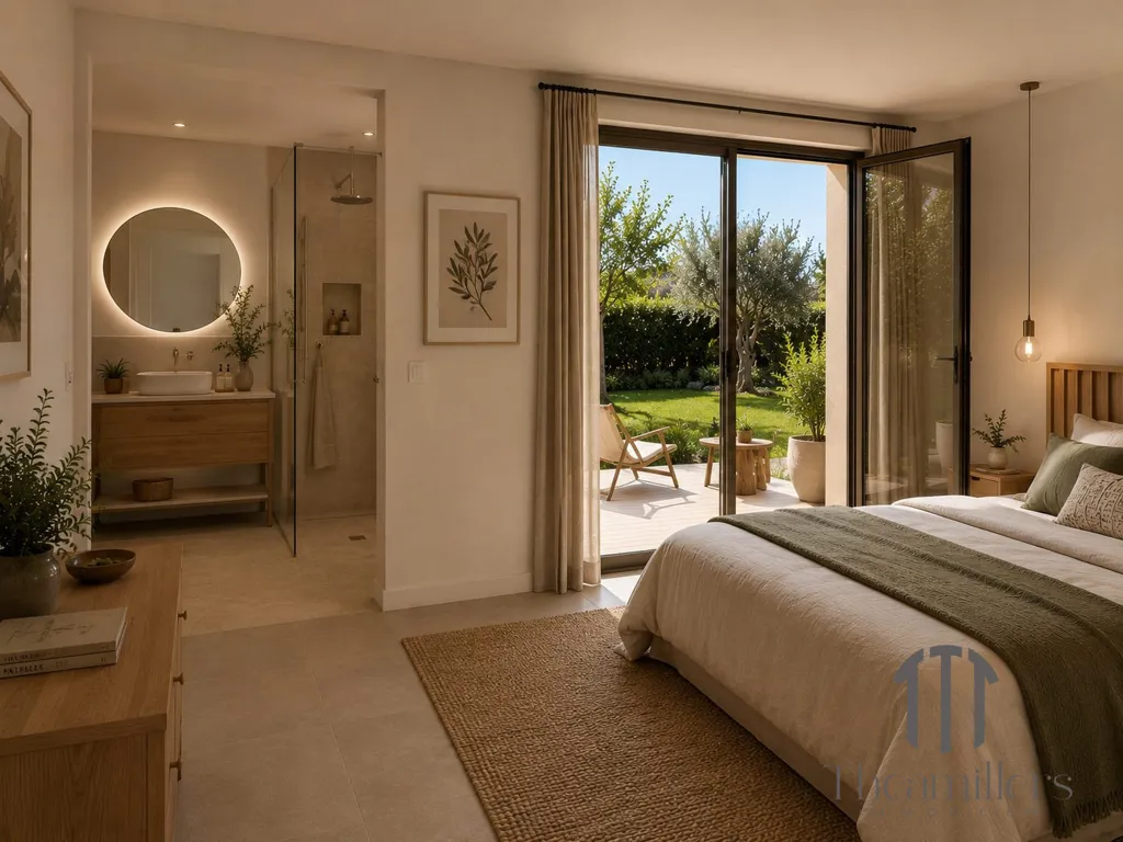 Chambres - Villa contemporaine avec vue dégagée à Saint-Étienne-du-Grès