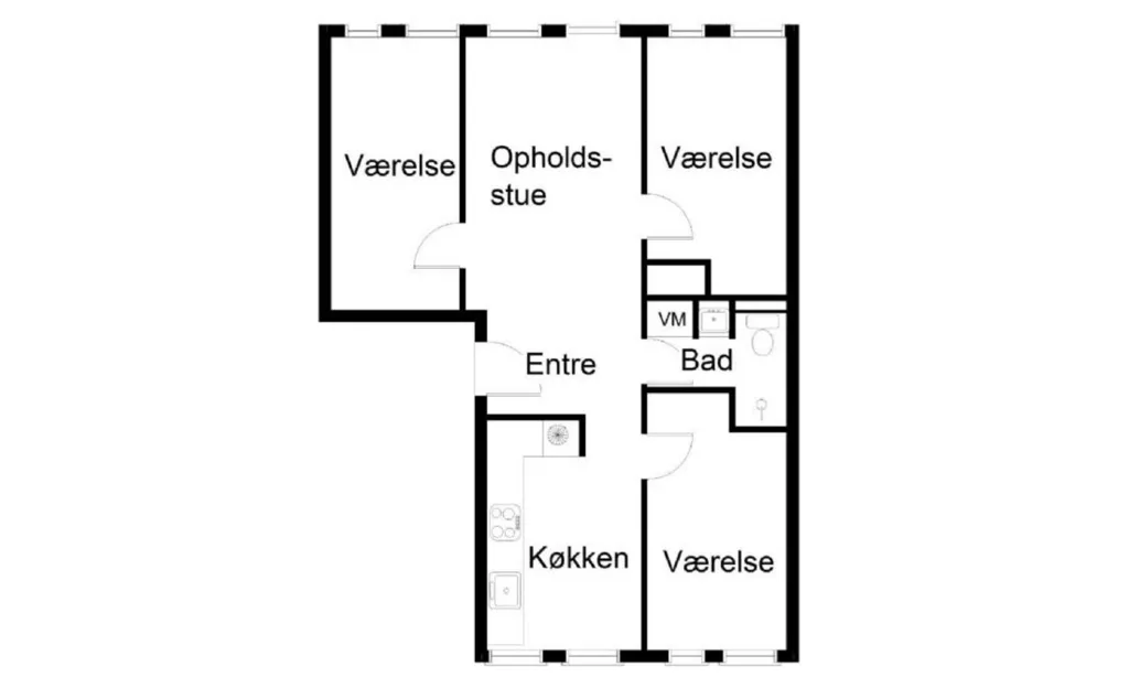 Plaan - Apartment with Open Plan in Birkerød