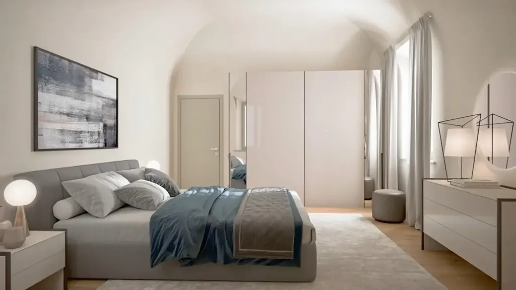 Bedrooms - Rustic-Style Apartment with Private Garden in Pisa