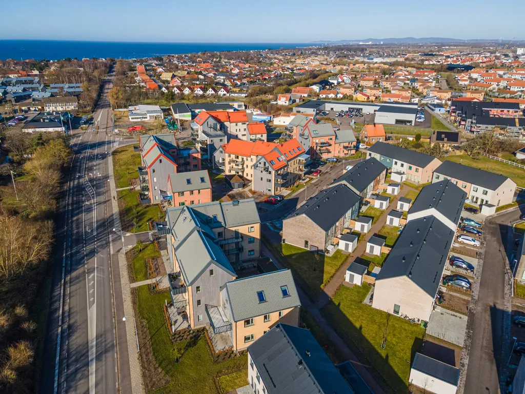 Vue aérienne - Modern Flat with Terrace in Viken, Skåne