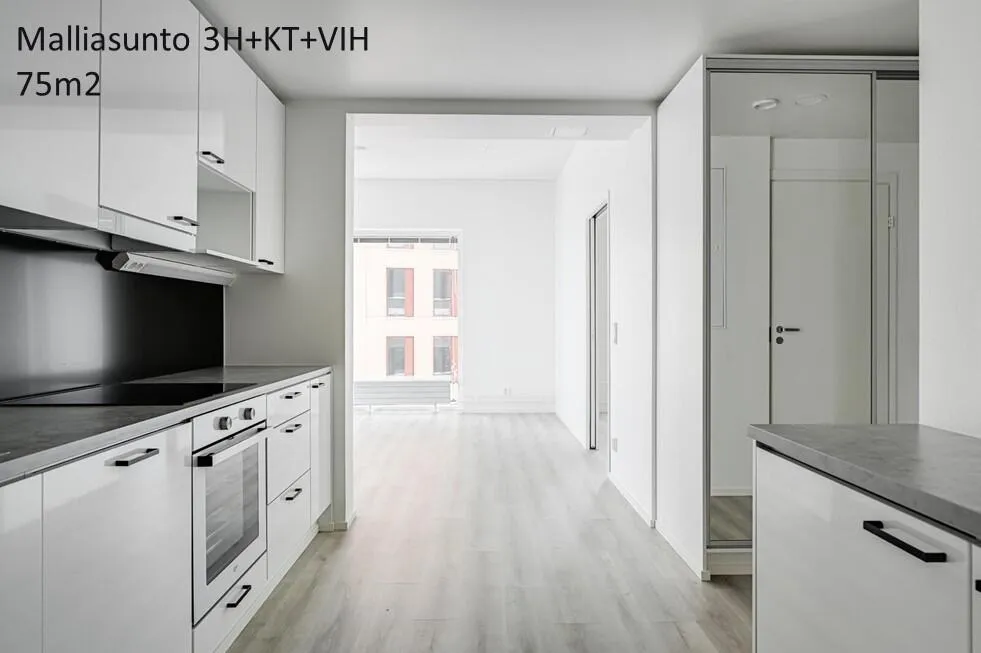 Köök - Modern Flat with Glazed Balcony in Aurinkolahti