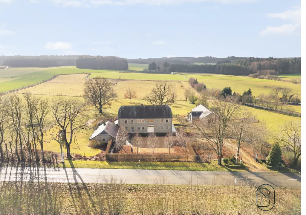 Aerial - Luxury House with Pool in Sainte-Ode Tillet