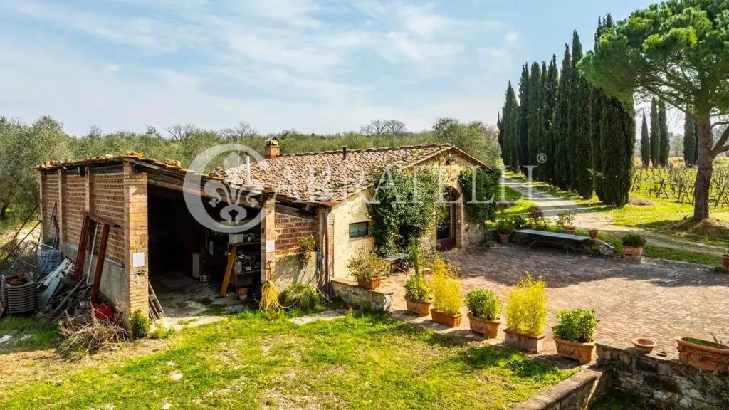 Vue aérienne - Vineyard Estate with Casale in Chianti