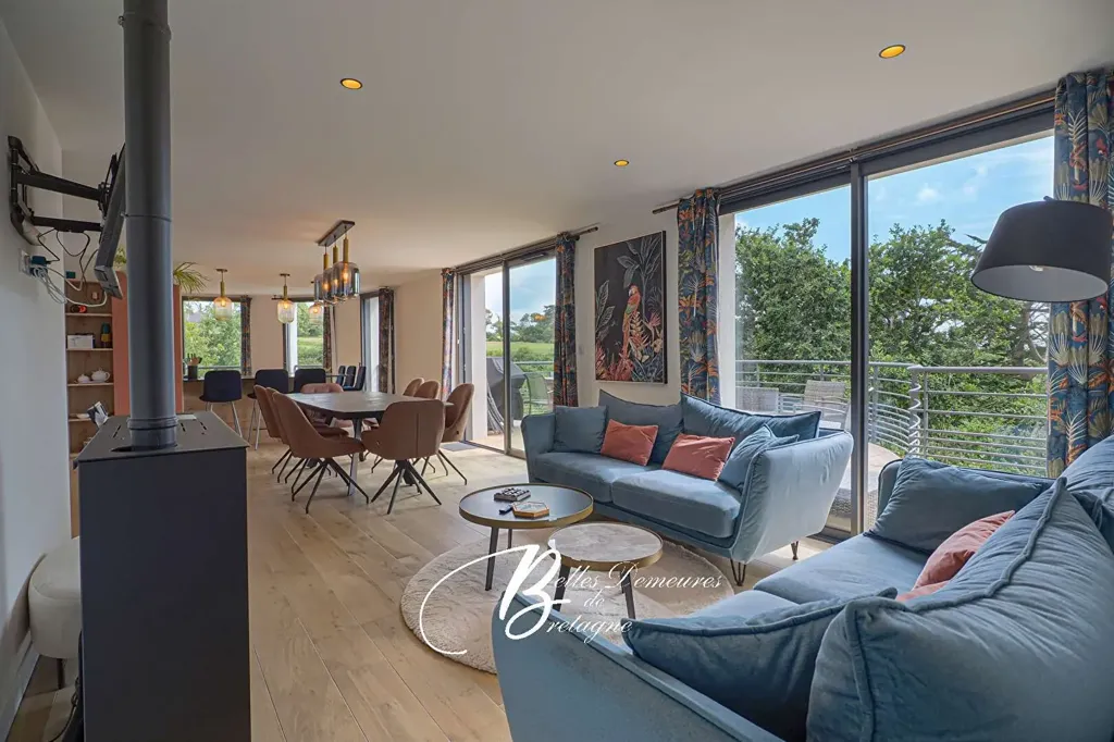 Séjour - Villa d'Architecte avec Vue Mer à Trébeurden