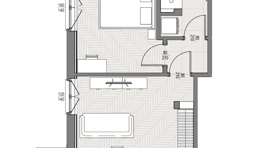 Floor Plan - Modernised Two-Bedroom Apartment in Bergamo