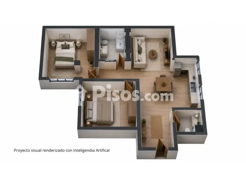 Plan - Flat with Central Heating in Oviedo