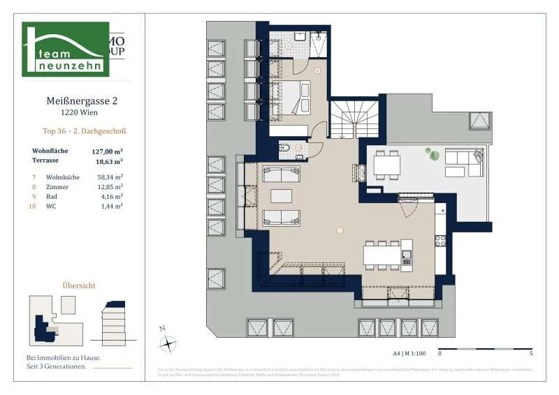 Planimetria - Stylish Loft with Terrace in Kagran