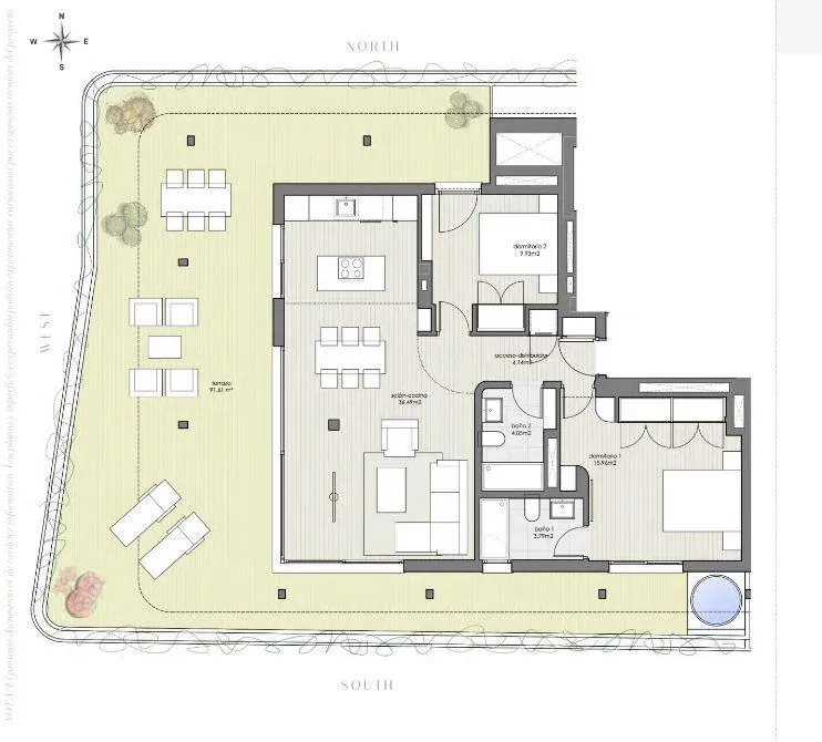Plaan - 1-Bedroom Apartment with Pool in Estepona Centre
